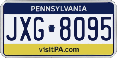 PA license plate JXG8095