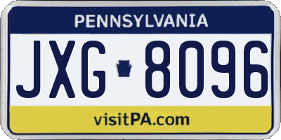 PA license plate JXG8096