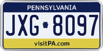 PA license plate JXG8097