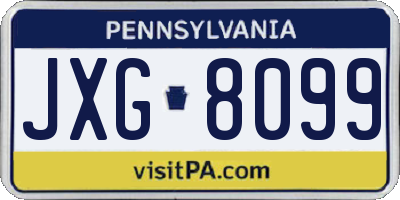 PA license plate JXG8099