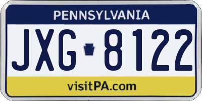 PA license plate JXG8122