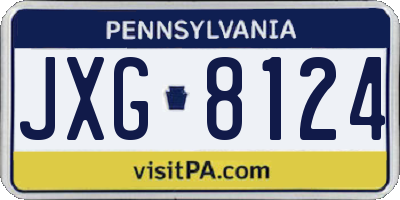 PA license plate JXG8124