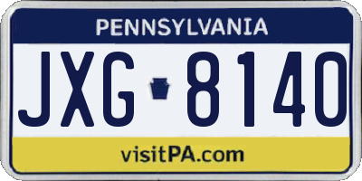 PA license plate JXG8140