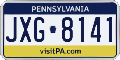 PA license plate JXG8141