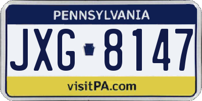 PA license plate JXG8147