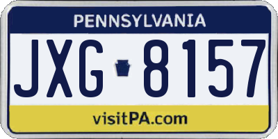 PA license plate JXG8157