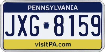 PA license plate JXG8159