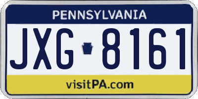 PA license plate JXG8161