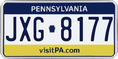 PA license plate JXG8177