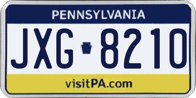 PA license plate JXG8210