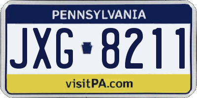 PA license plate JXG8211