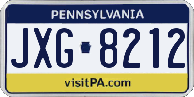 PA license plate JXG8212