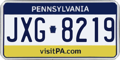 PA license plate JXG8219