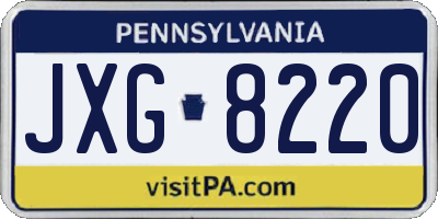 PA license plate JXG8220