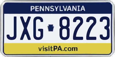 PA license plate JXG8223