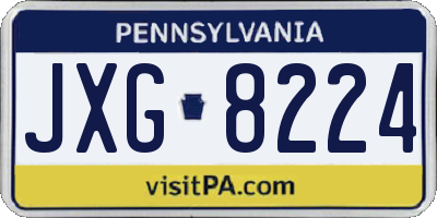 PA license plate JXG8224
