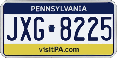 PA license plate JXG8225