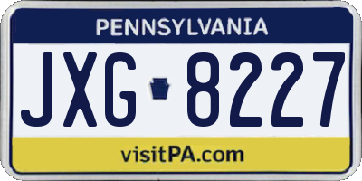 PA license plate JXG8227