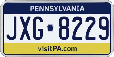 PA license plate JXG8229