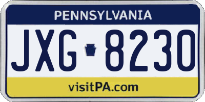 PA license plate JXG8230