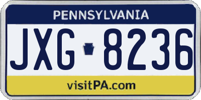 PA license plate JXG8236