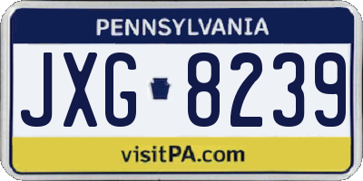 PA license plate JXG8239