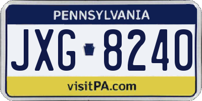 PA license plate JXG8240