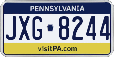 PA license plate JXG8244