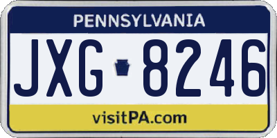 PA license plate JXG8246
