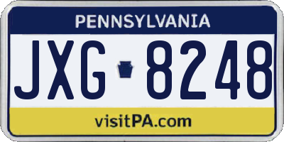 PA license plate JXG8248