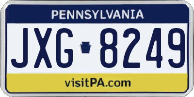 PA license plate JXG8249