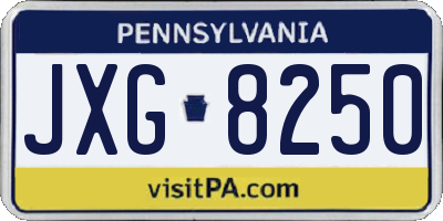 PA license plate JXG8250