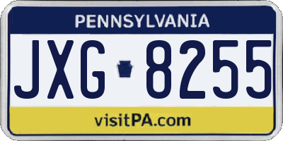 PA license plate JXG8255