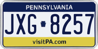 PA license plate JXG8257