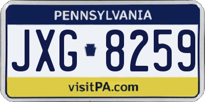 PA license plate JXG8259