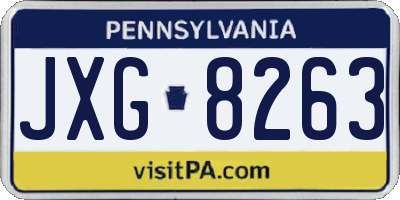 PA license plate JXG8263