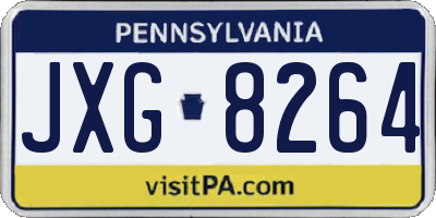 PA license plate JXG8264