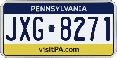PA license plate JXG8271