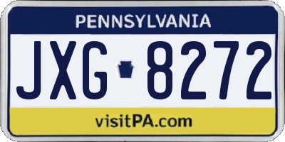 PA license plate JXG8272