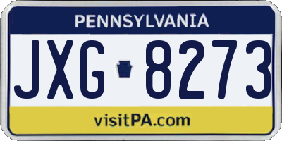 PA license plate JXG8273