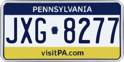 PA license plate JXG8277