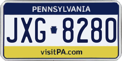 PA license plate JXG8280