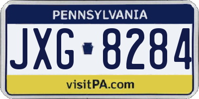 PA license plate JXG8284