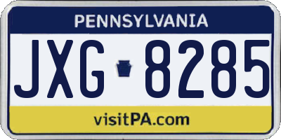 PA license plate JXG8285