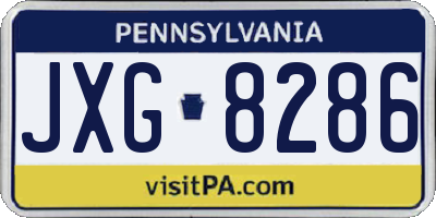 PA license plate JXG8286
