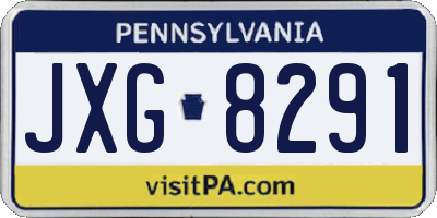 PA license plate JXG8291