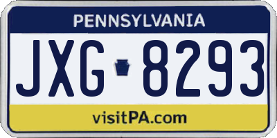 PA license plate JXG8293