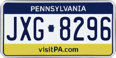 PA license plate JXG8296