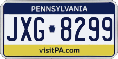 PA license plate JXG8299