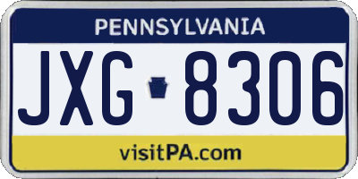 PA license plate JXG8306